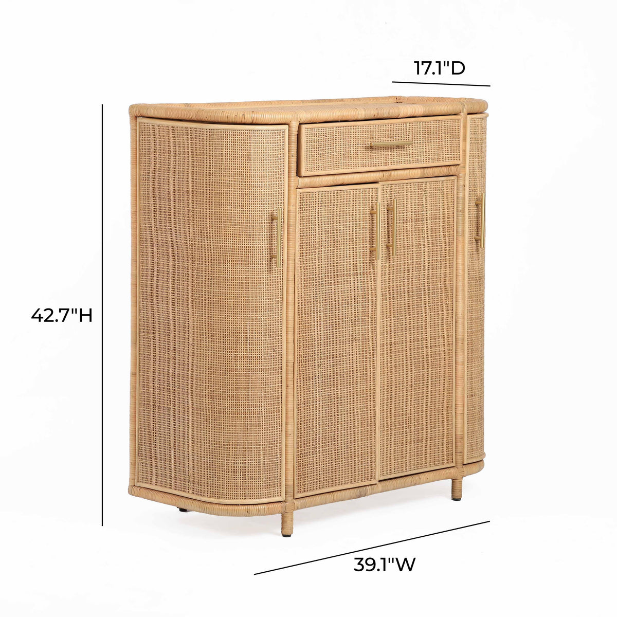 TOV Furniture Tarot Natural Rattan Bar Cabinet