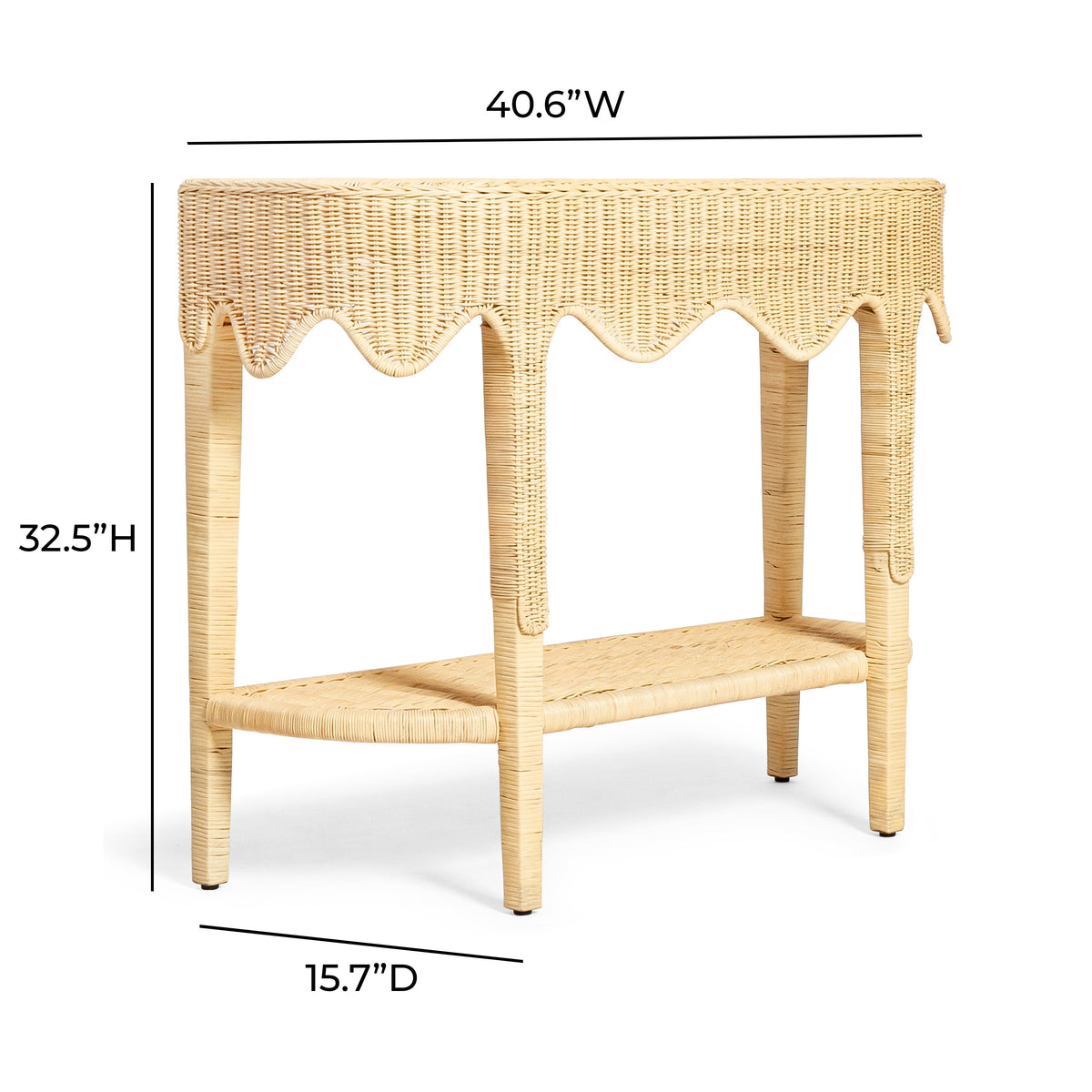 TOV Furniture Sally Natural Rattan Console Table