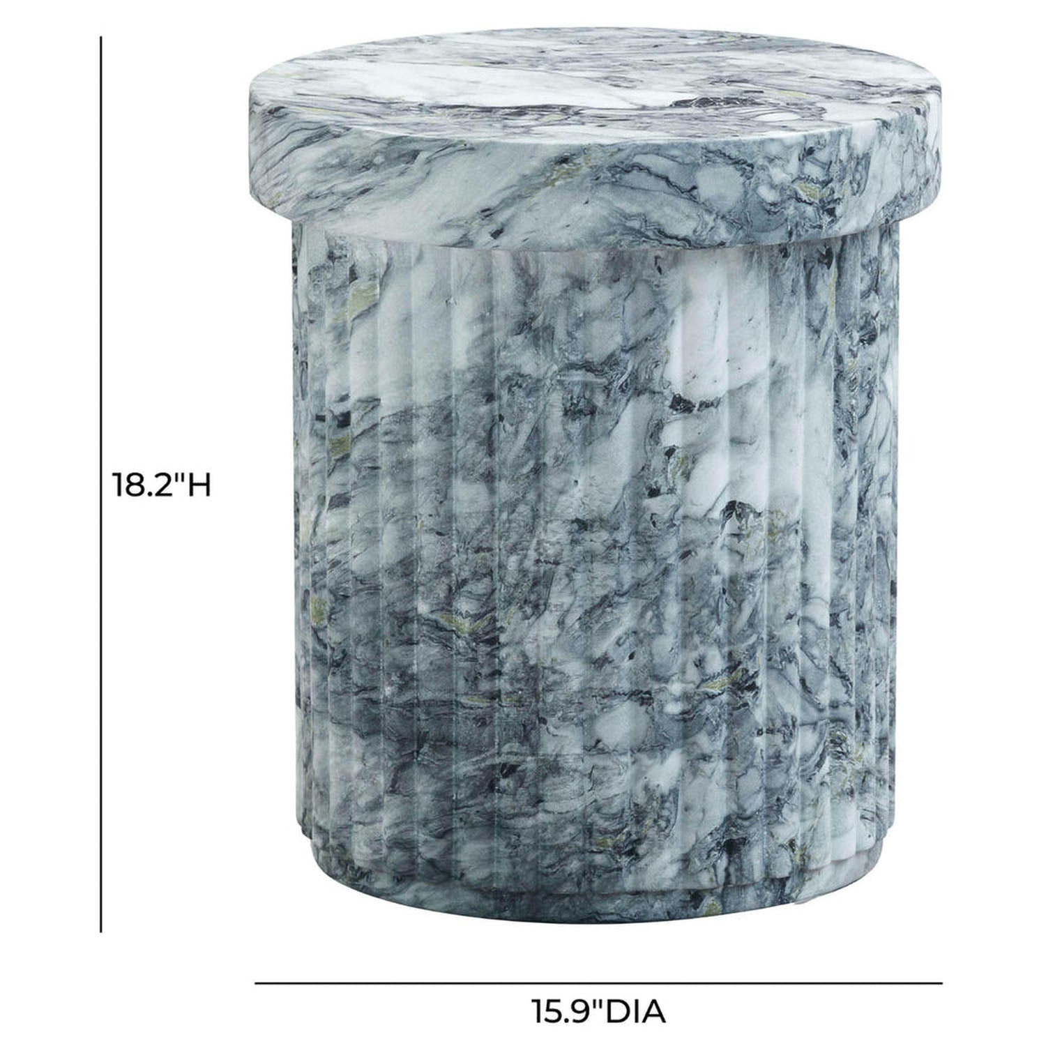 TOV Furniture Serafina Marble Pattern Concrete Indoor/Outdoor Side Table