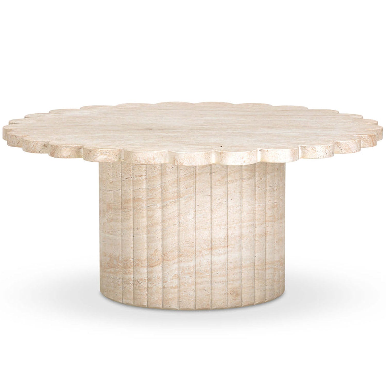 TOV Furniture Blossom Washed Travertine Finish Indoor/Outdoor Coffee Table