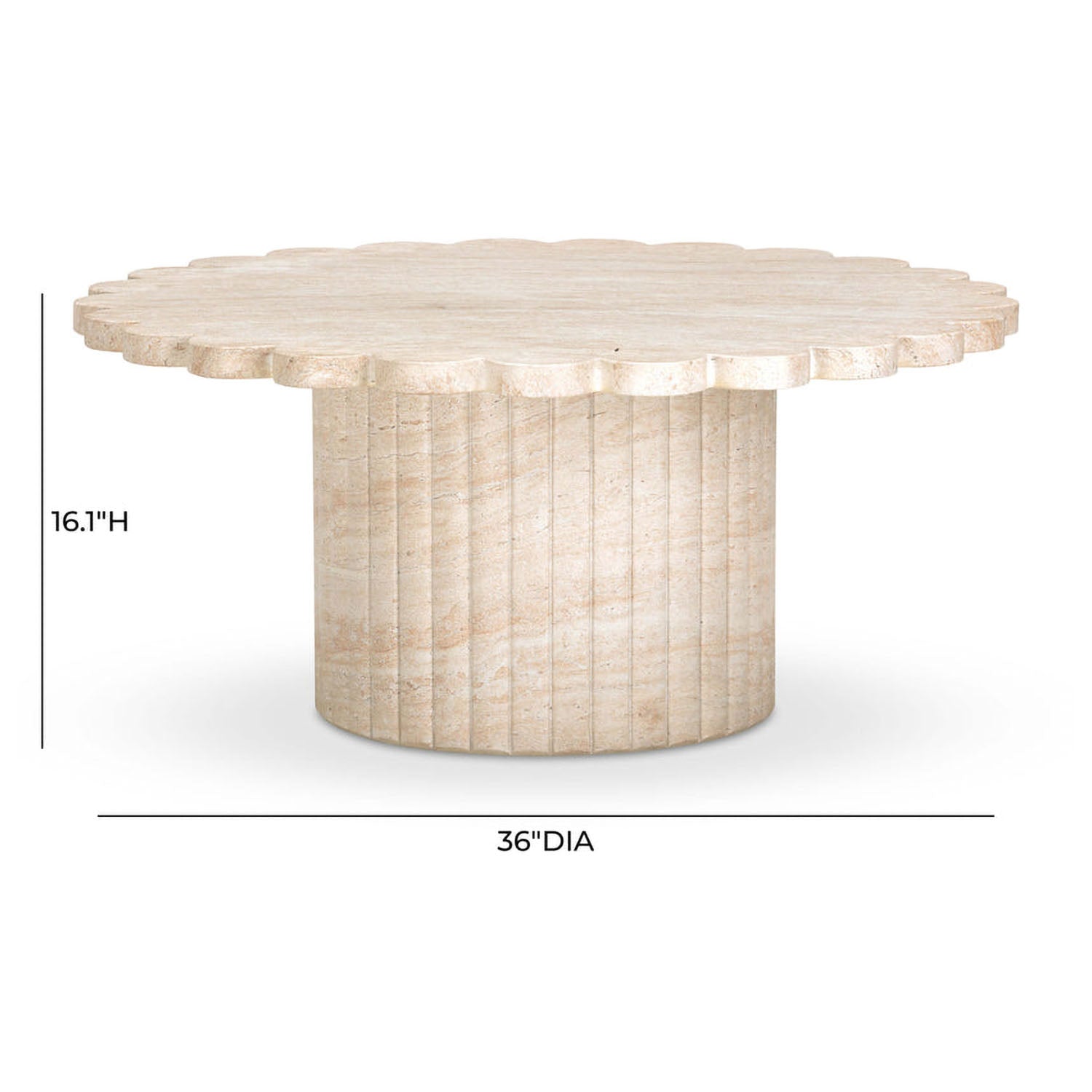 TOV Furniture Blossom Washed Travertine Finish Indoor/Outdoor Coffee Table