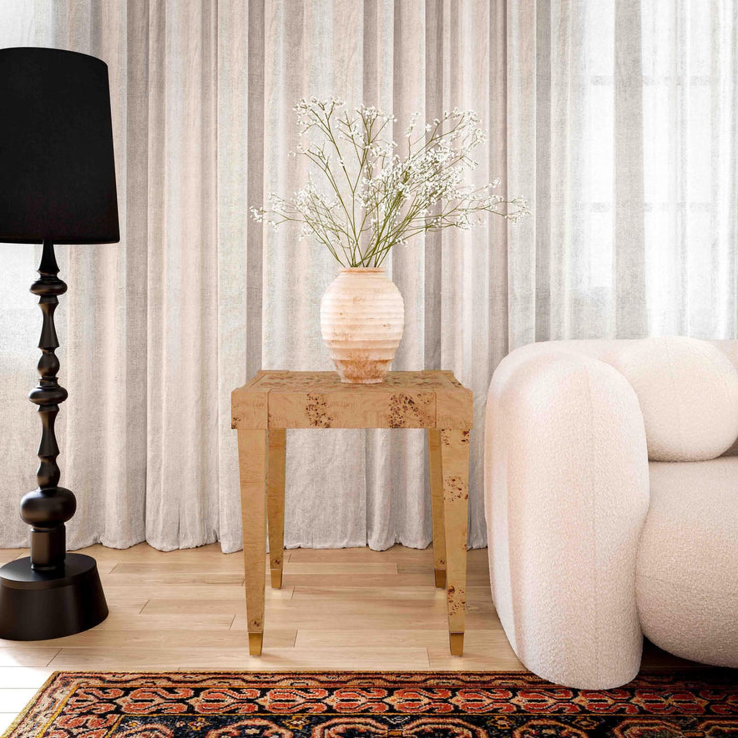 TOV Furniture Brandyss Honey Burl End Table