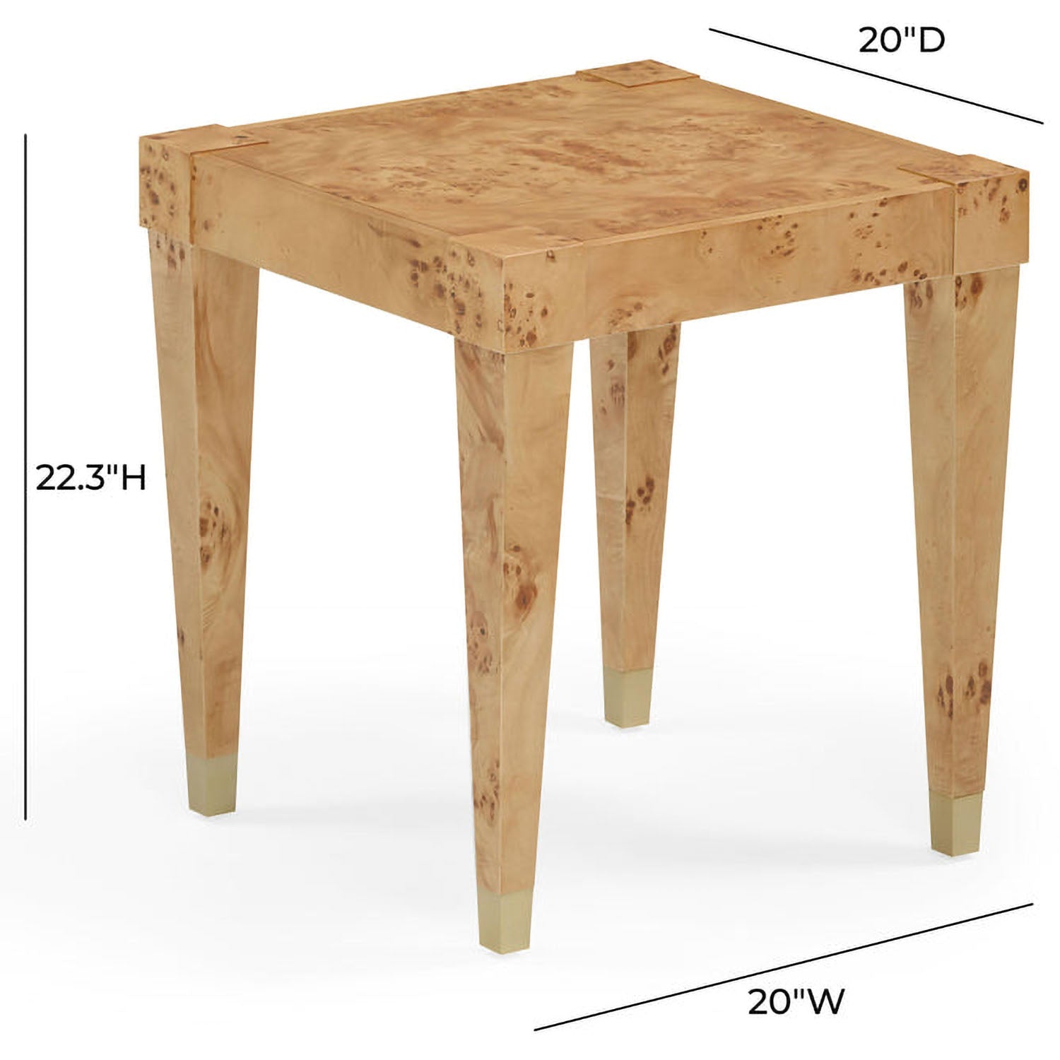 TOV Furniture Brandyss Honey Burl End Table
