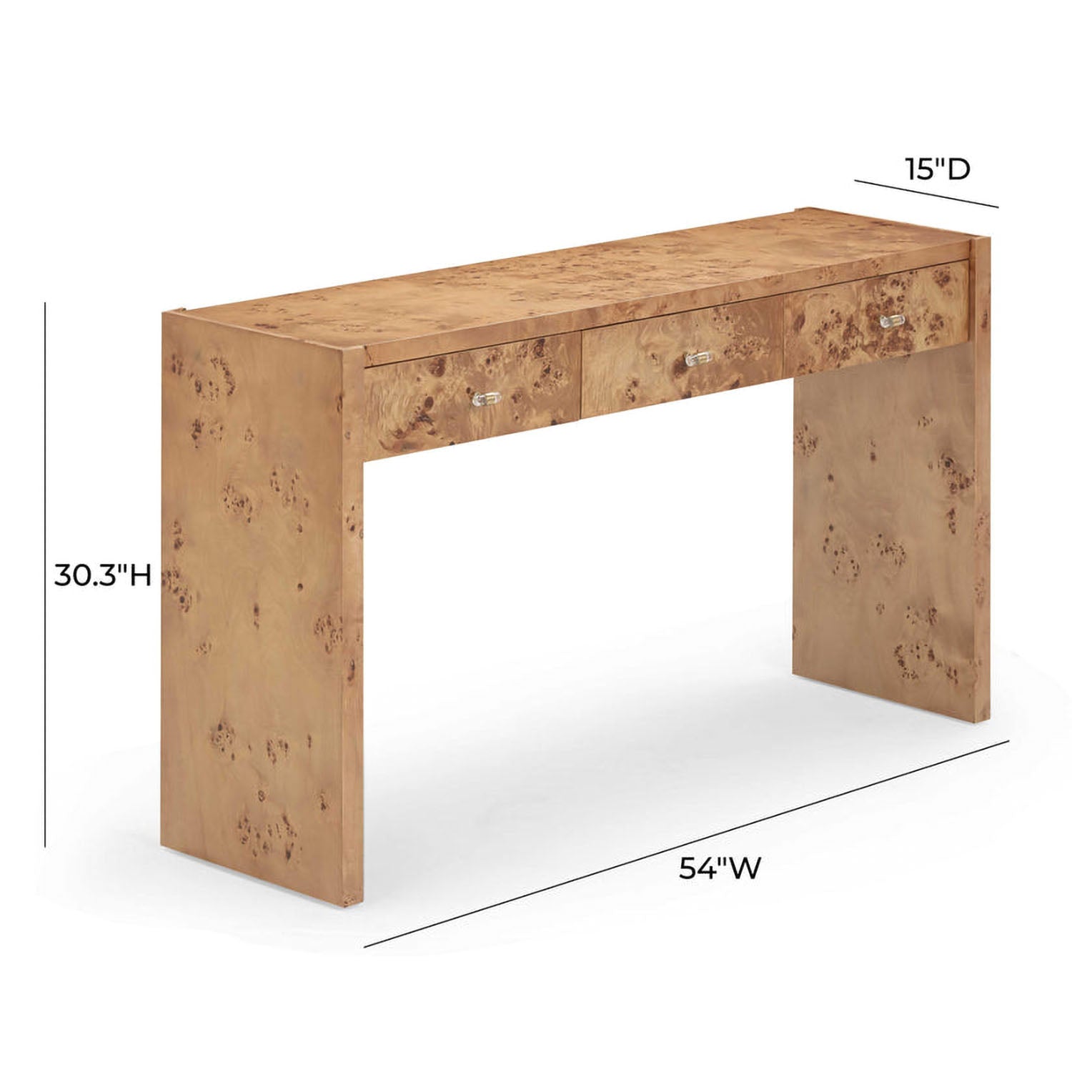 TOV Furniture Brandyss Honey Burl Console Table