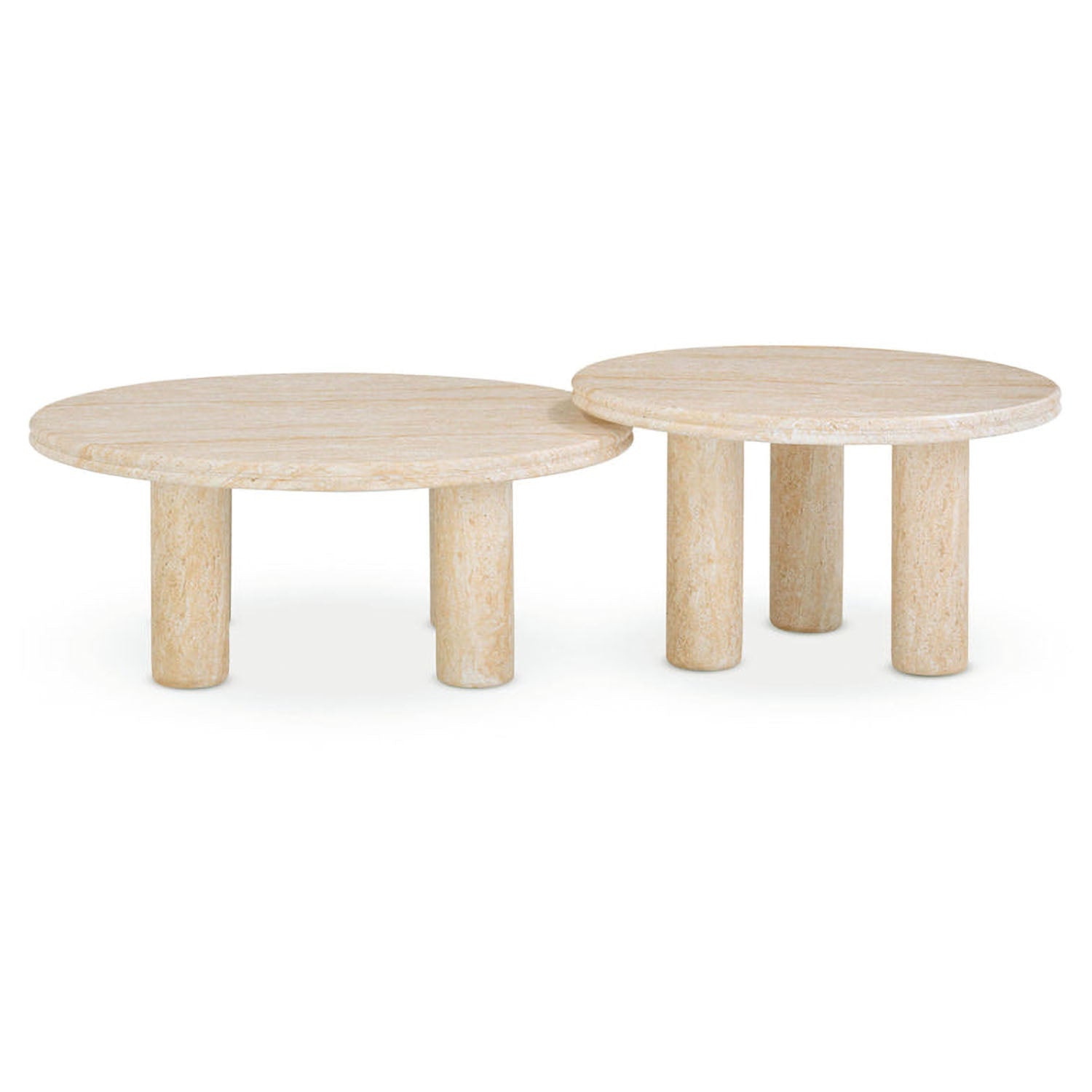 TOV Furniture Amora Faux Travertine Indoor/Outdoor Nesting Accent Table