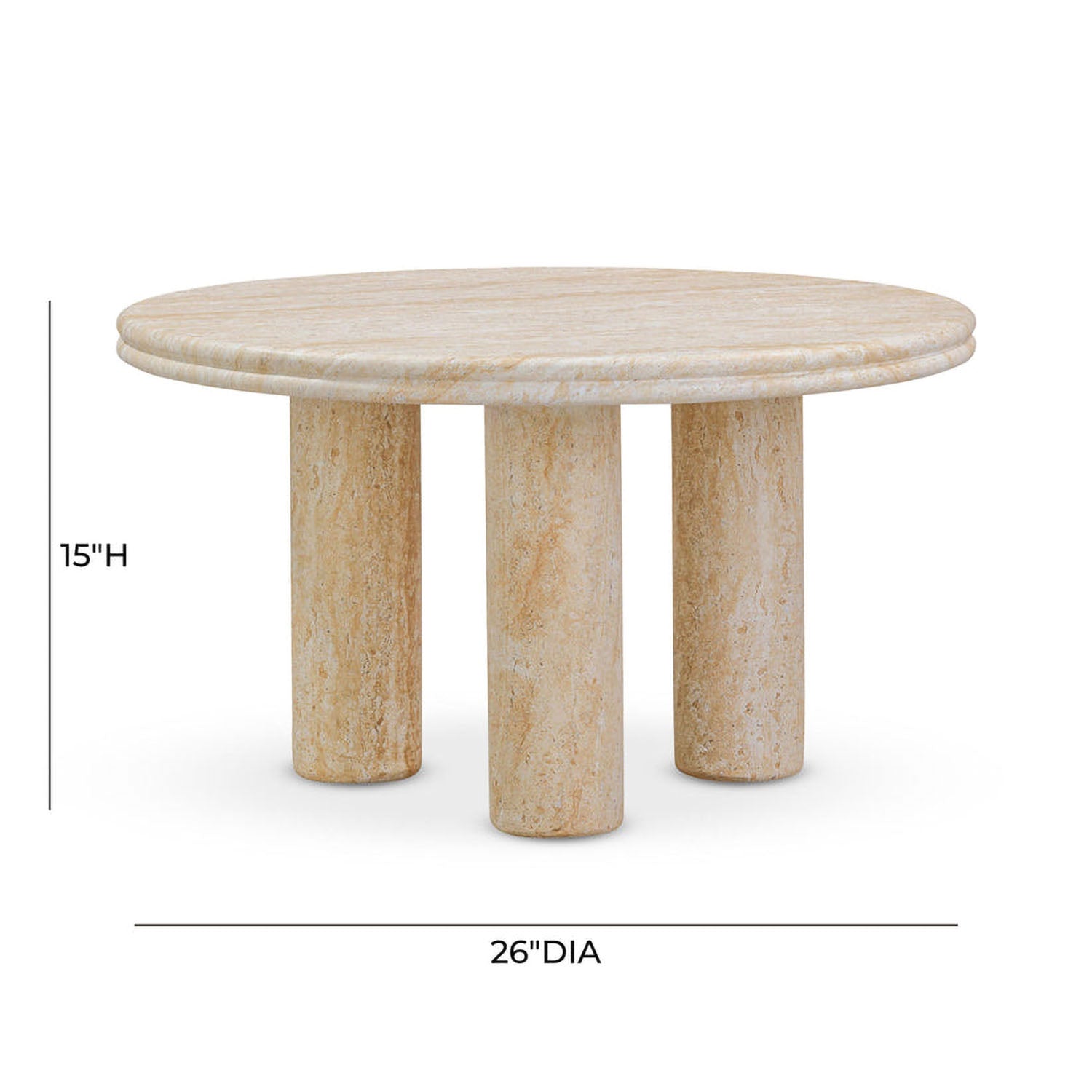 TOV Furniture Amora Faux Travertine Indoor/Outdoor Nesting Accent Table