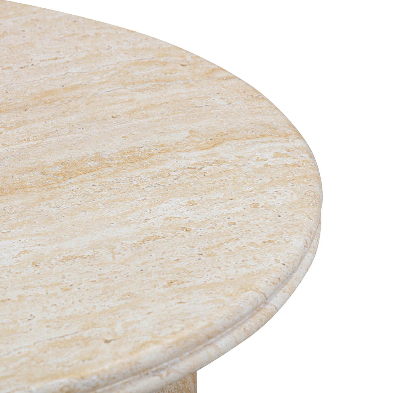 TOV Furniture Amora Faux Travertine Indoor/Outdoor Round Accent Table