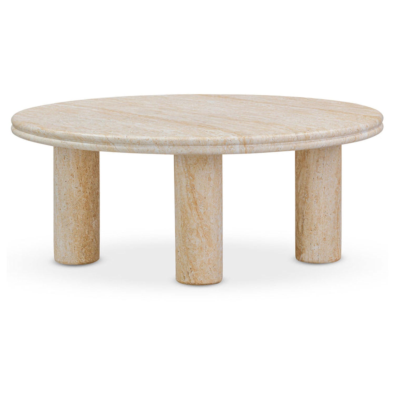 TOV Furniture Amora Faux Travertine Indoor/Outdoor Round Accent Table