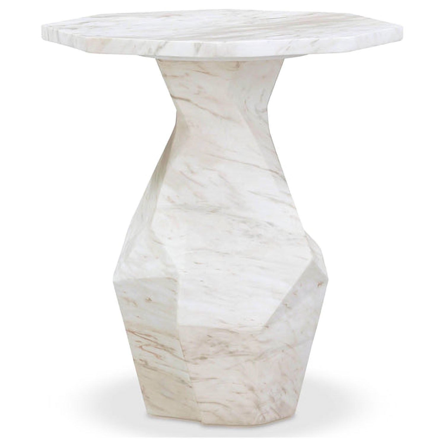 TOV Furniture Esme Faux Marble Indoor/Outdoor Round Side Table