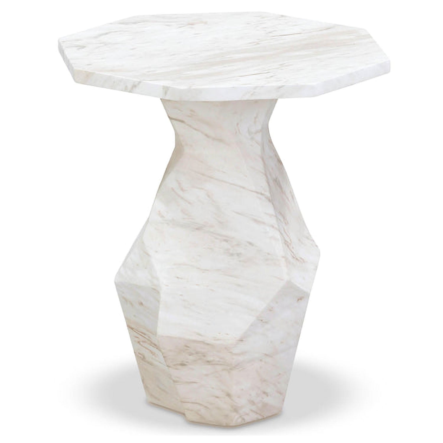 TOV Furniture Esme Faux Marble Indoor/Outdoor Round Side Table