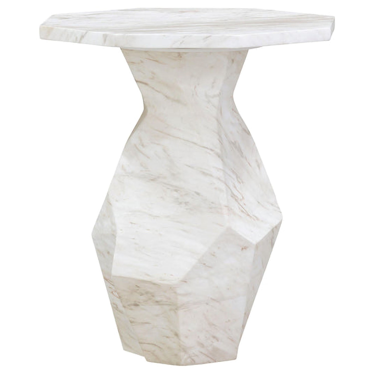 TOV Furniture Esme Faux Marble Indoor/Outdoor Round Side Table