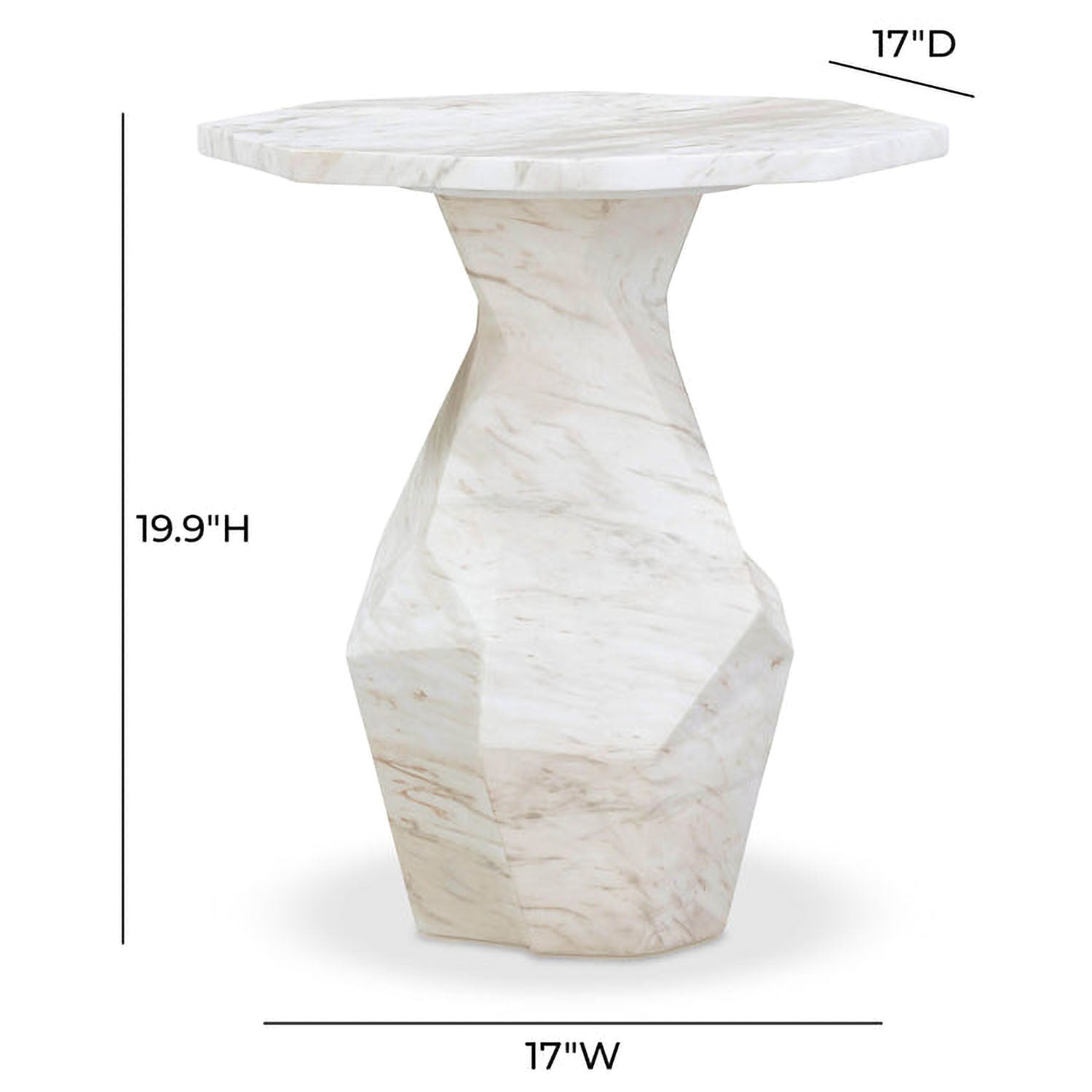 TOV Furniture Esme Faux Marble Indoor/Outdoor Round Side Table