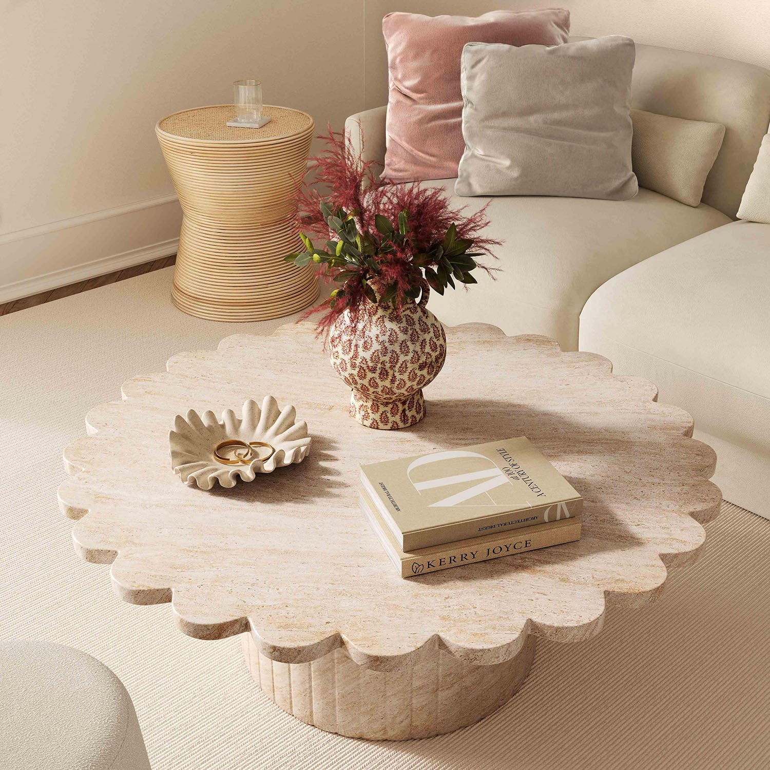 TOV Furniture Henri Natural Rattan Side Table