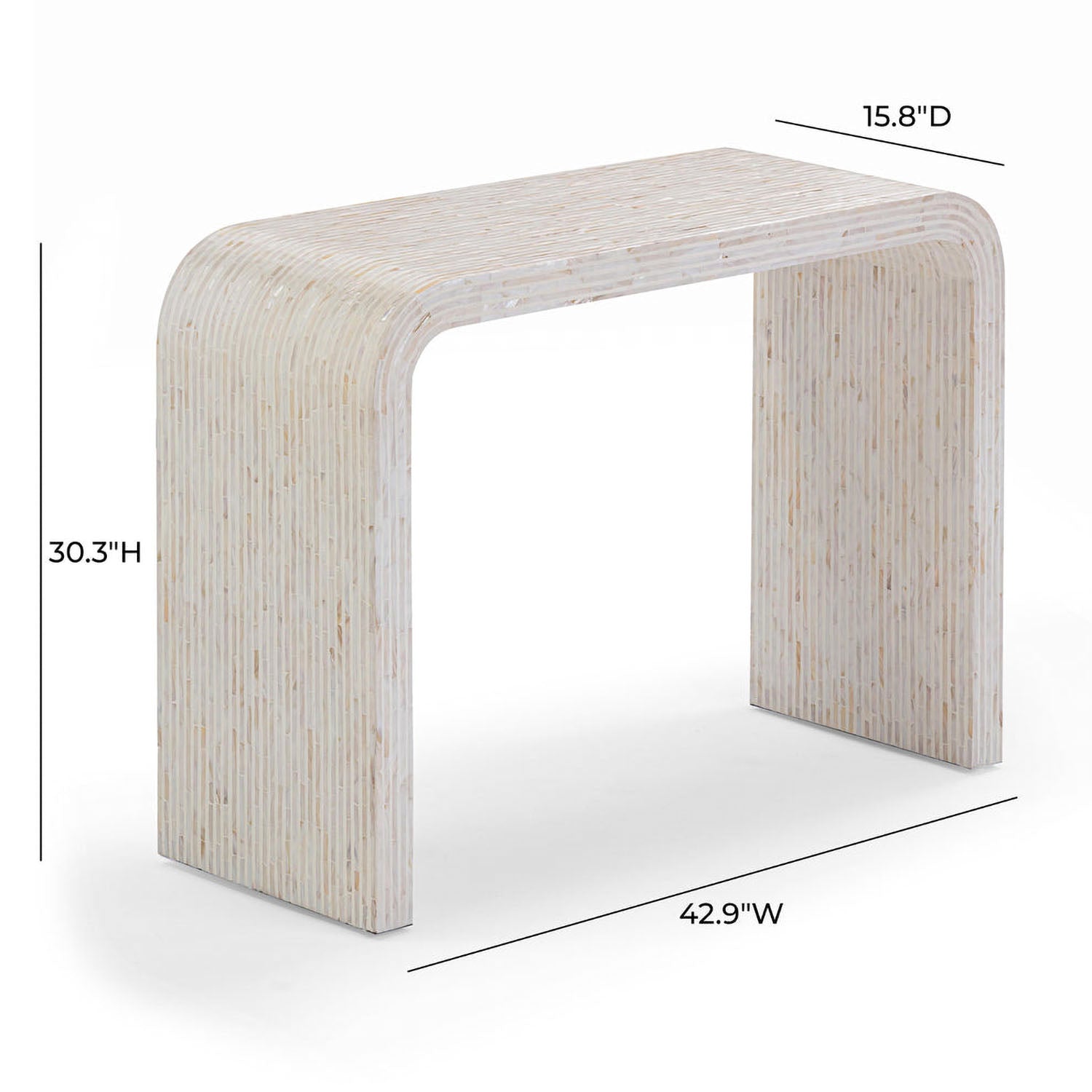 TOV Furniture Opus Cream Capiz Shell Console Table