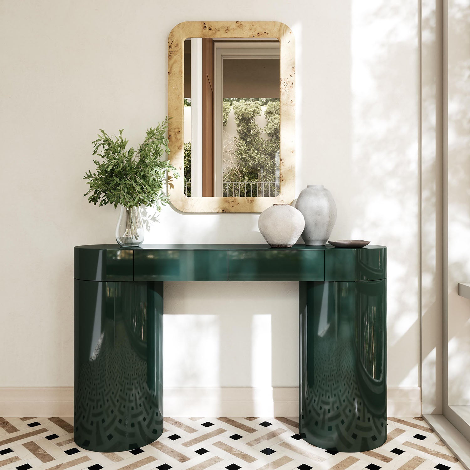 TOV Furniture Mira High Gloss Console Table