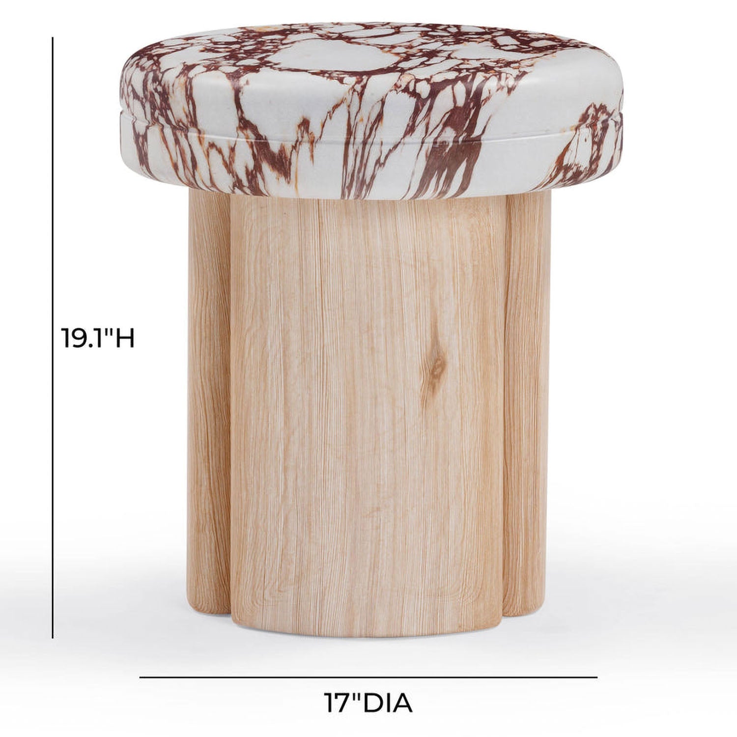 TOV Furniture Sheila Textured Concrete Side Table