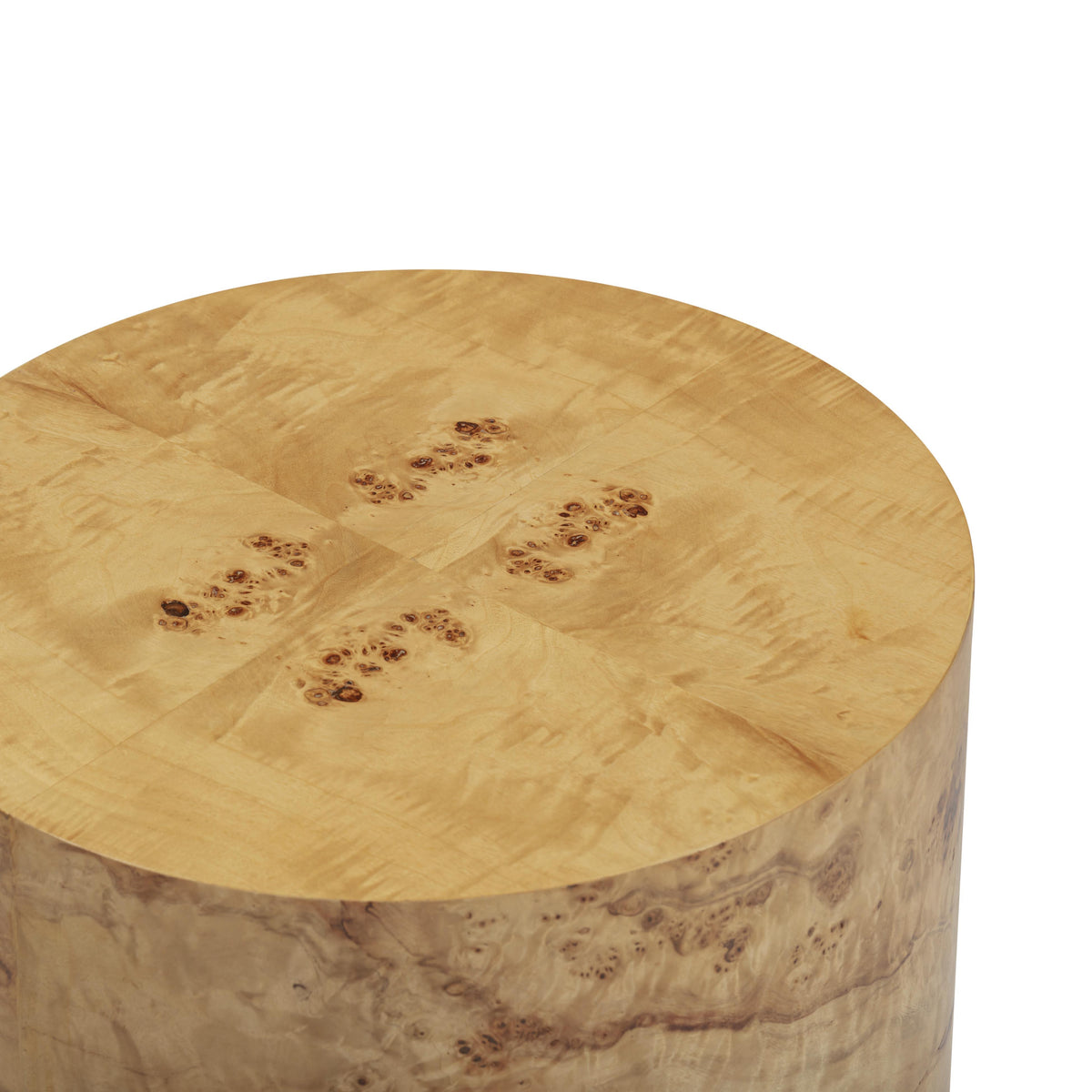 TOV Furniture Fig Natural Burl Drum Side Table