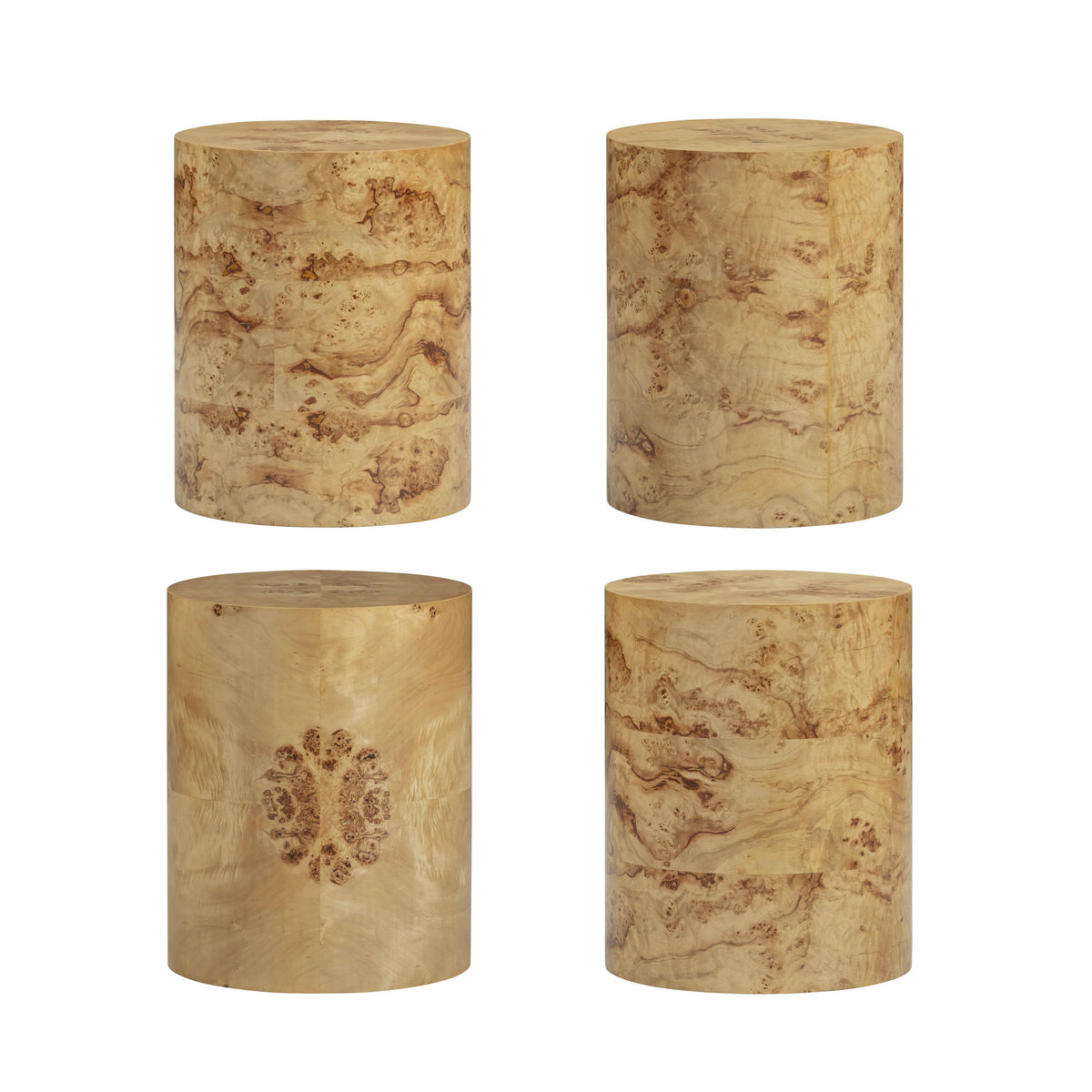 TOV Furniture Fig Natural Burl Drum Side Table