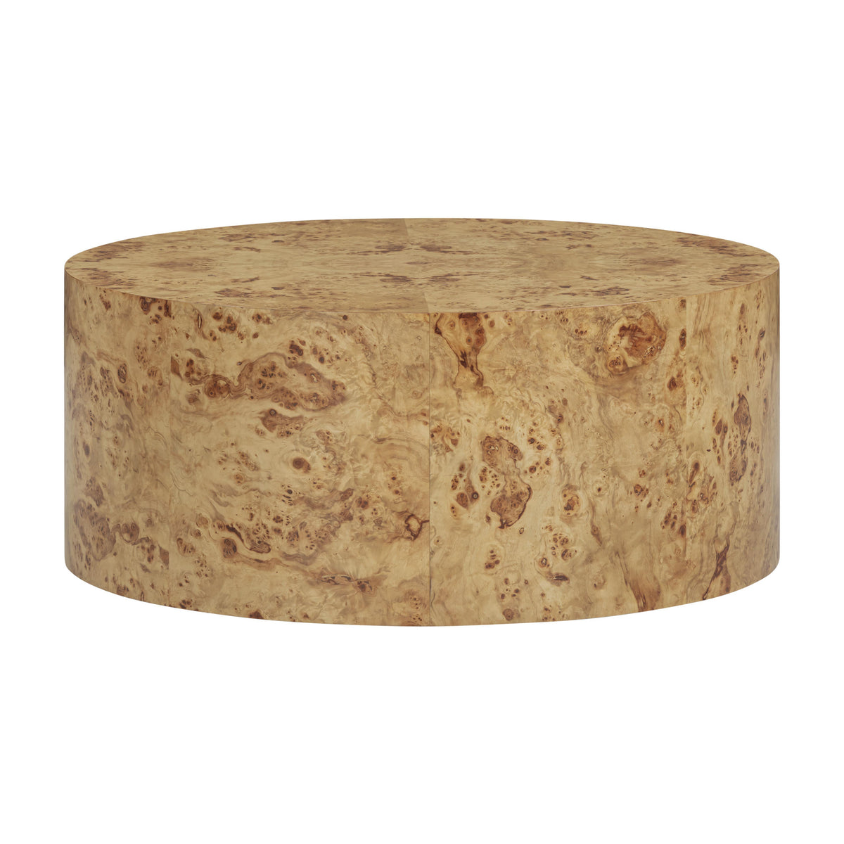 TOV Furniture Fig Natural Burl Drum Round Coffee Table