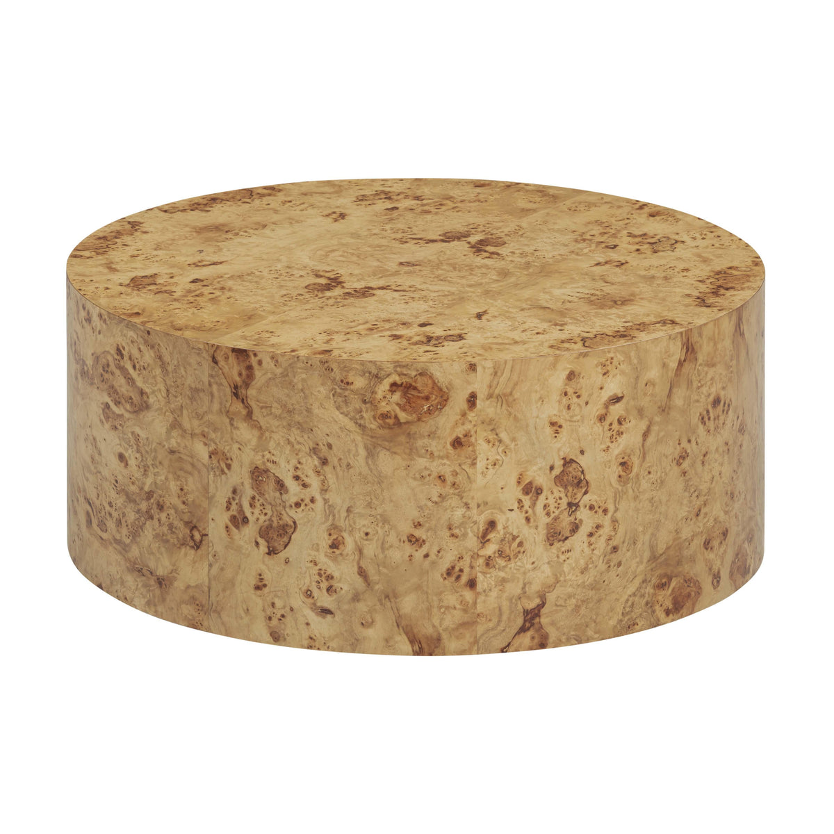 TOV Furniture Fig Natural Burl Drum Round Coffee Table