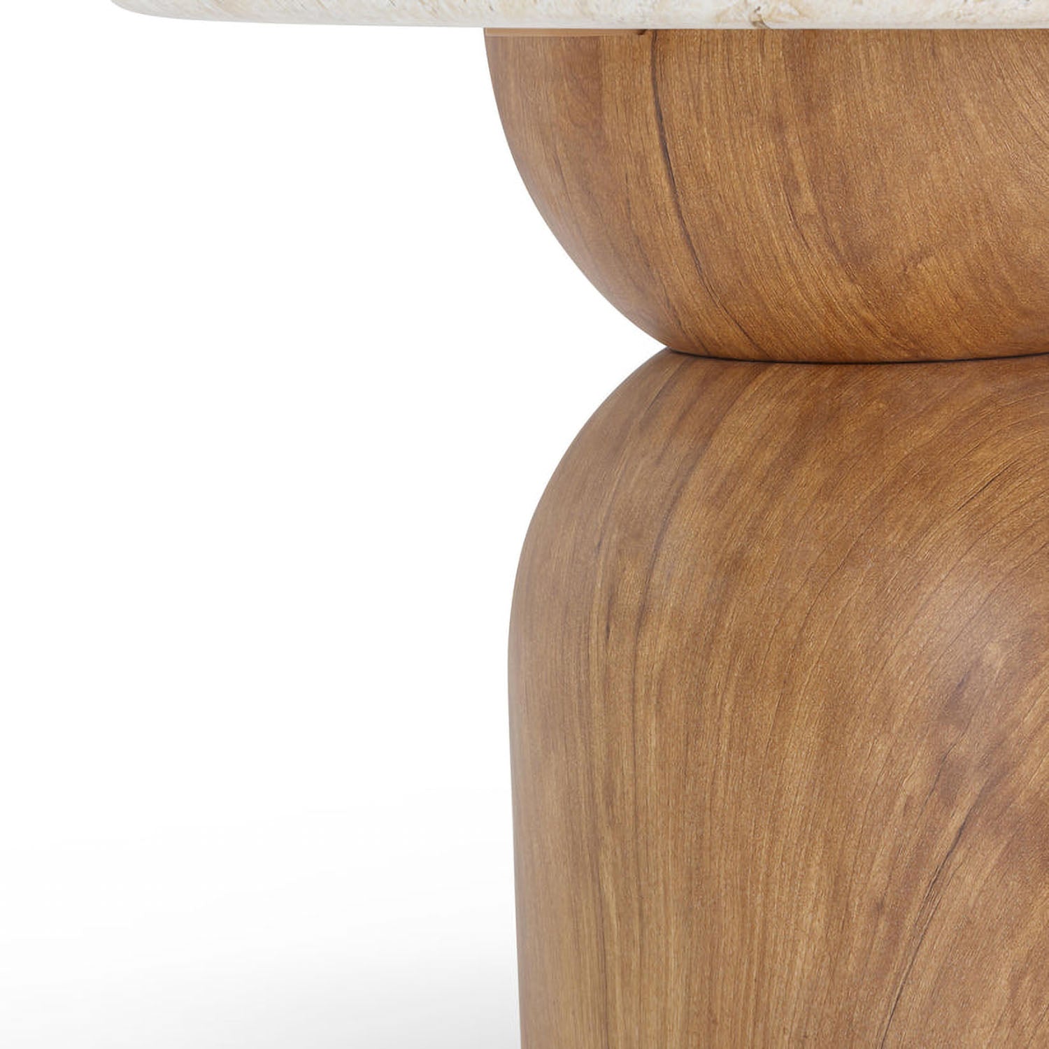 TOV Furniture Cynthia Travertine Concrete Indoor/Outdoor Side Table