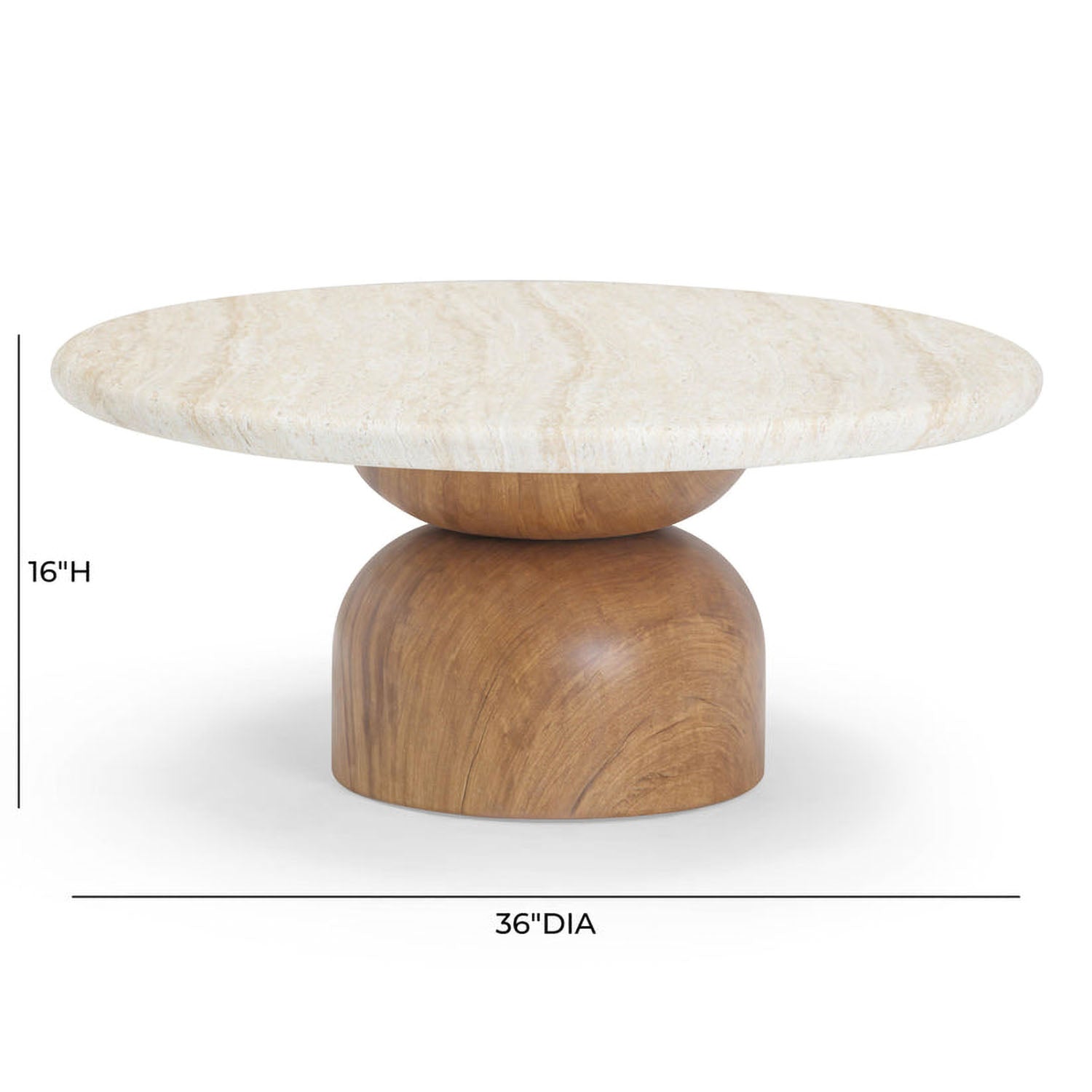 TOV Furniture Cynthia Travertine Concrete Indoor/Outdoor Coffee Table