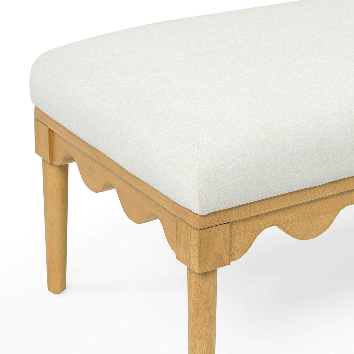 TOV Furniture Oodle Cream Performance Vegan Mohair Bench