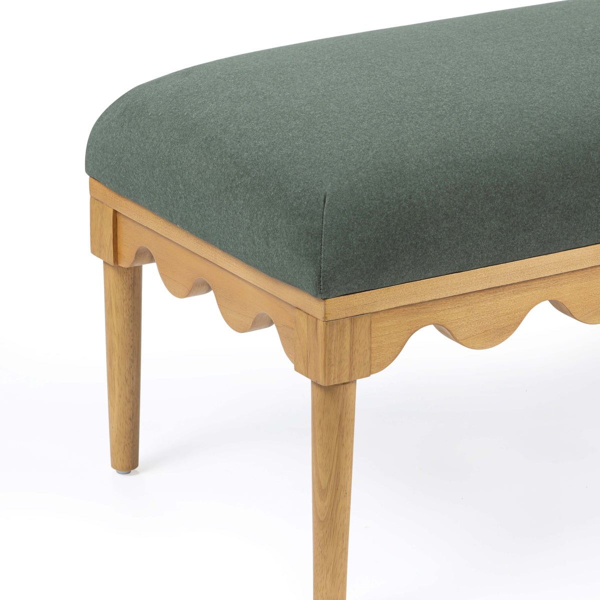 TOV Furniture Oodle Green Performance Vegan Mohair Bench