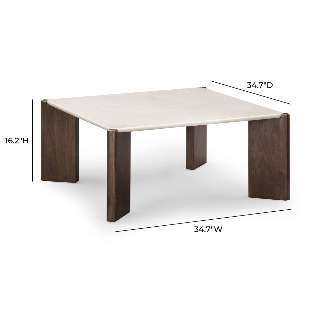 TOV Furniture Restis Cream Quartz 33.5in Square Coffee Table