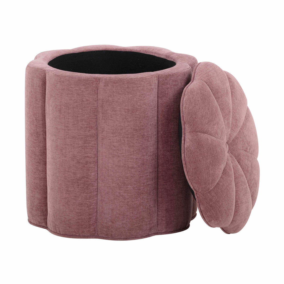 TOV Furniture Fleur Mauve Textured Performance Velvet Storage Ottoman