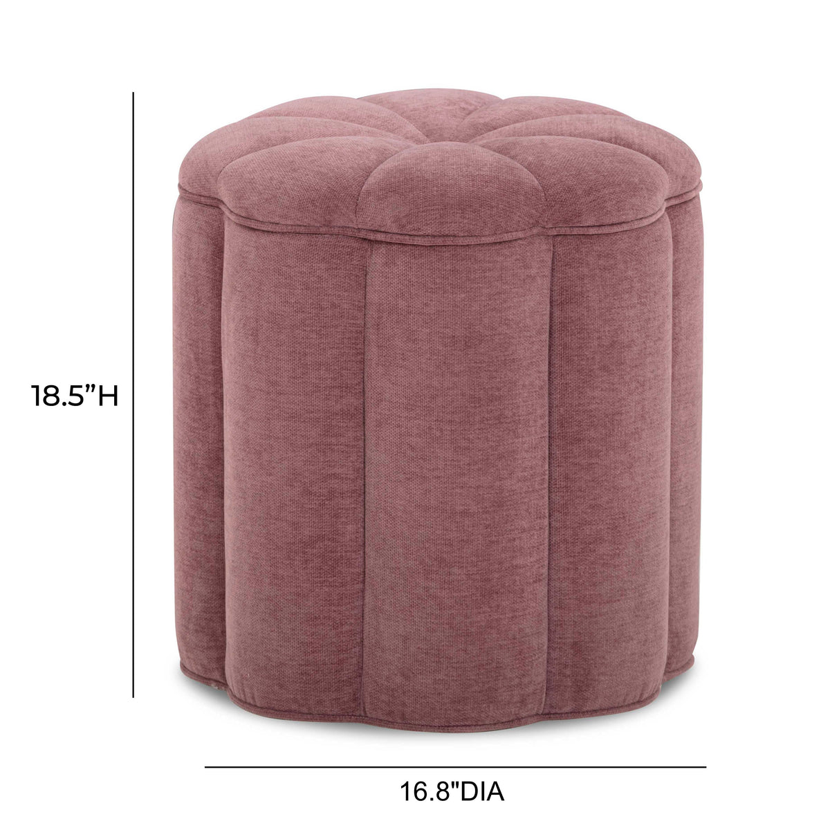 TOV Furniture Fleur Mauve Textured Performance Velvet Storage Ottoman