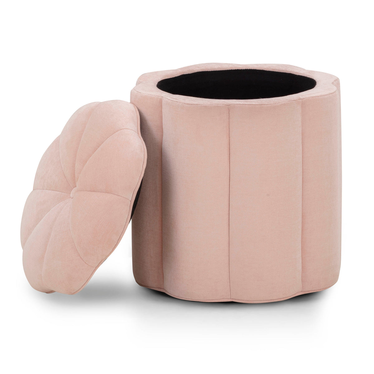 TOV Furniture Fleur Pink Textured Performance Velvet Storage Ottoman