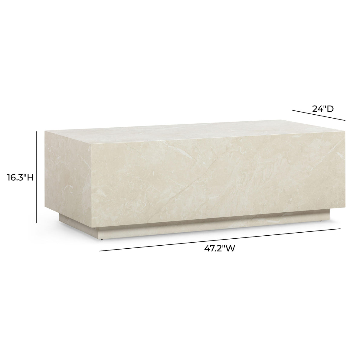 TOV Furniture Romy Rectangular Coffee Table