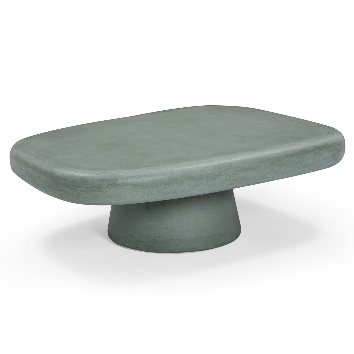 TOV Furniture Darial Indoor/Outdoor Coffee Table in green concrete finish, primary product view