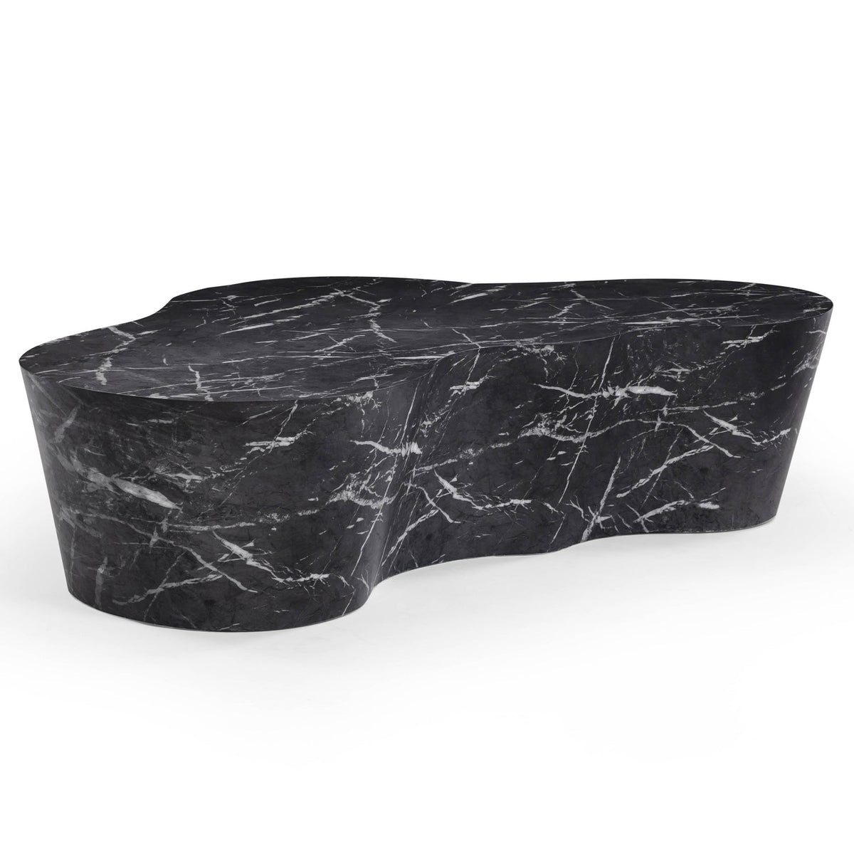 TOV Furniture Slab 59" Concrete Indoor/Outdoor Coffee Table in black marble concrete finish, primary product view