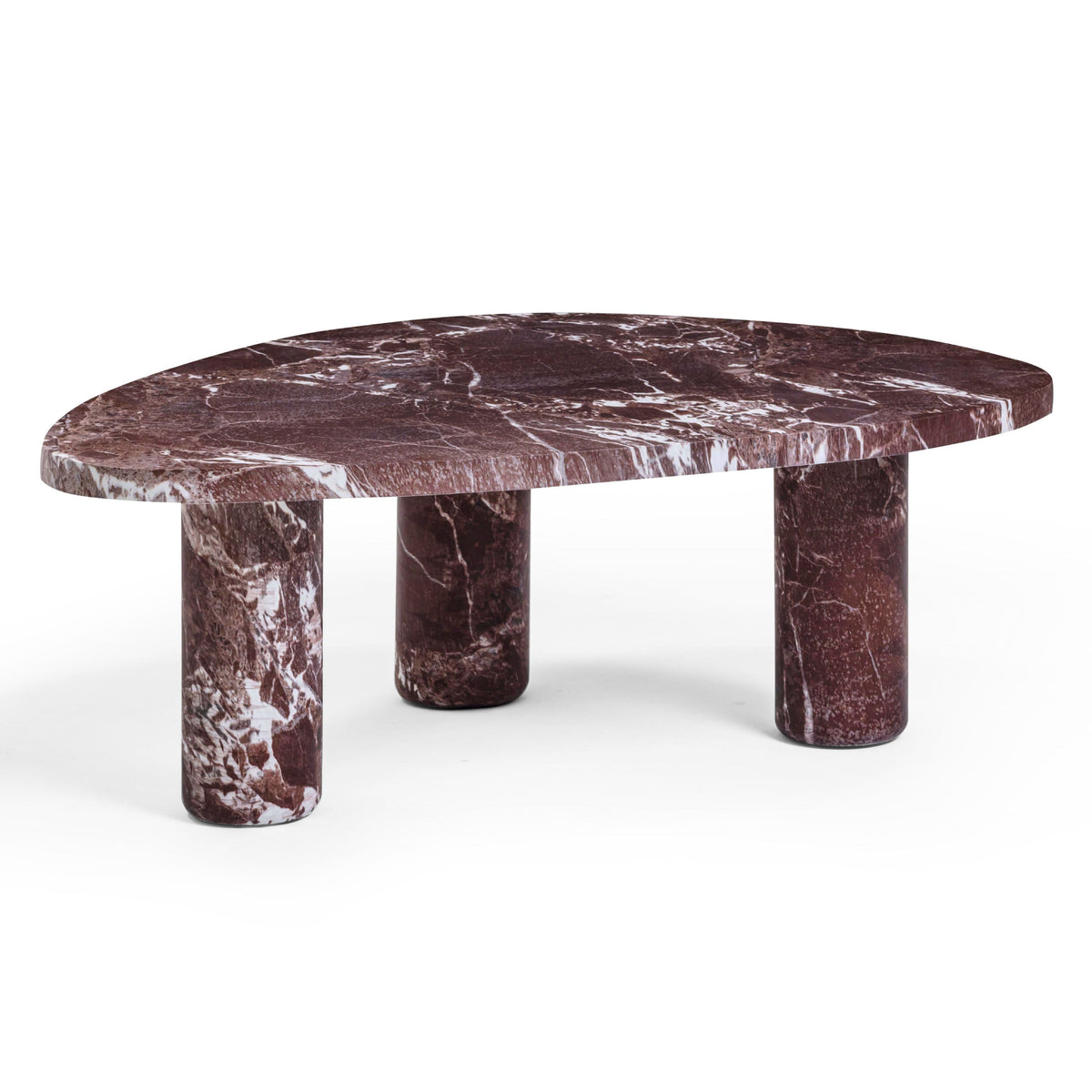 TOV Furniture Libby Faux Red Levanto Marble Coffee Table in red Levanto concrete, primary product view