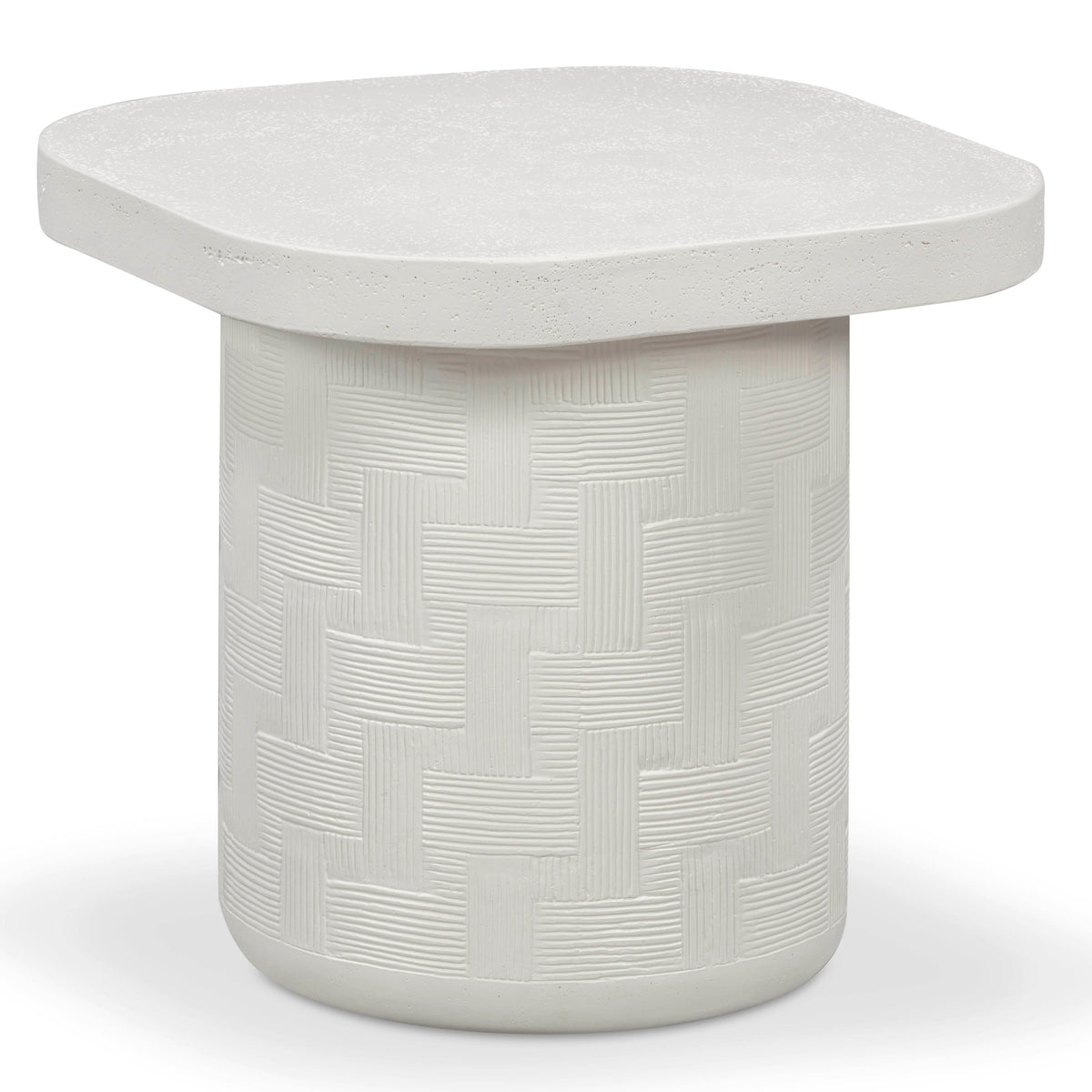 TOV Furniture Suraya Indoor/Outdoor Concrete Side Table in ivory concrete, primary product view