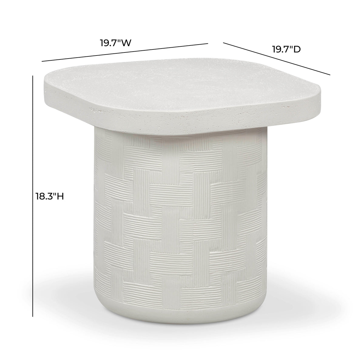 TOV Furniture Suraya Ivory Concrete Indoor/Outdoor Side Table