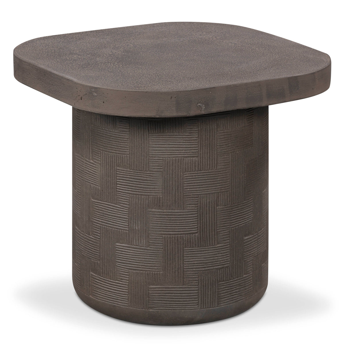 TOV Furniture Suraya Indoor/Outdoor Concrete Side Table in dark umber concrete, primary product view