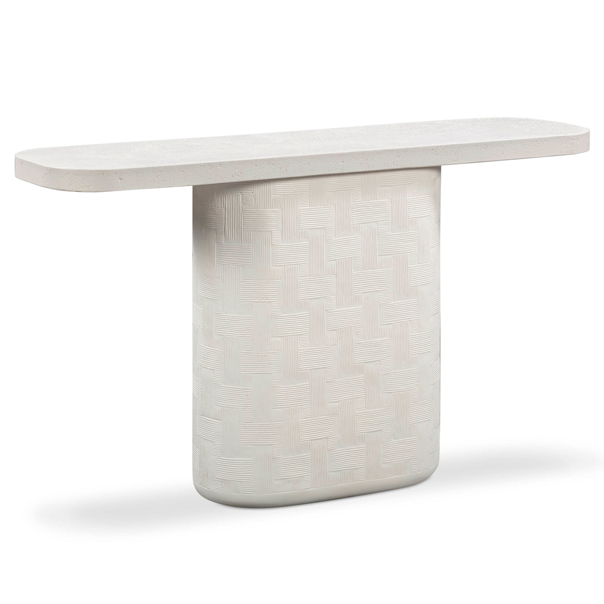 TOV Furniture Suraya Ivory Concrete Indoor/Outdoor Console Table