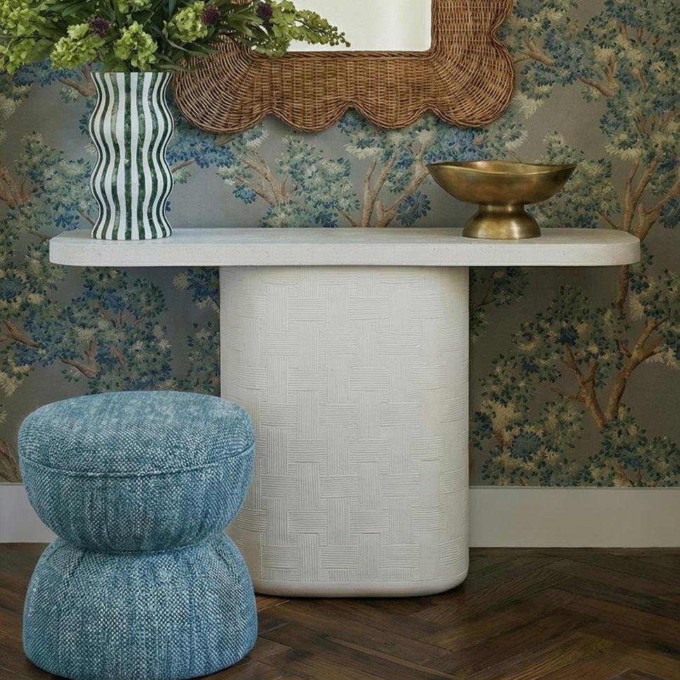 TOV Furniture Suraya Ivory Concrete Indoor/Outdoor Console Table