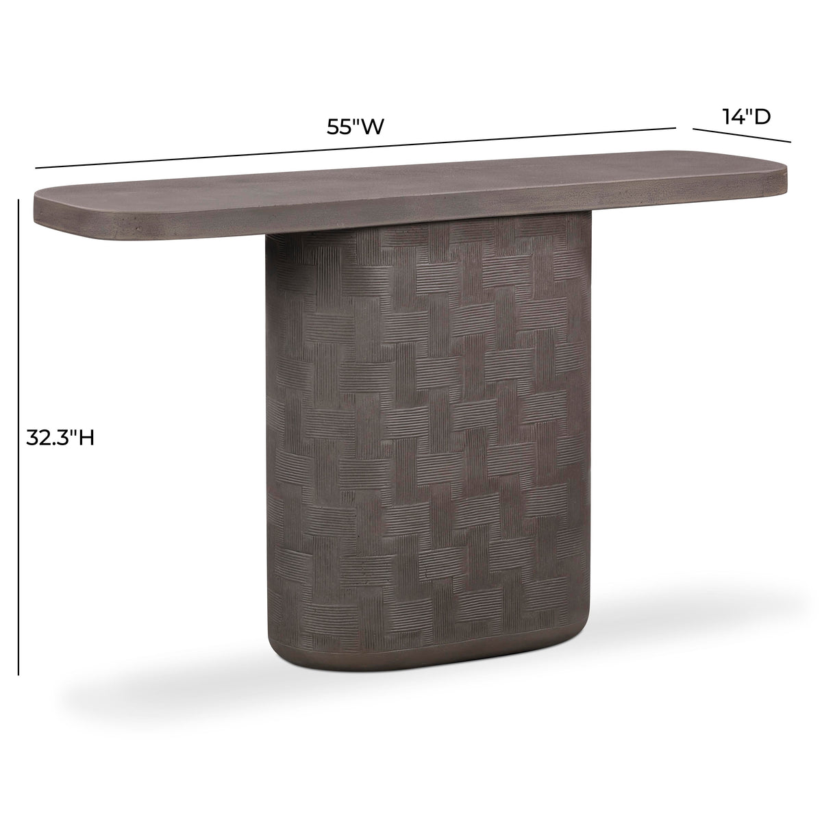 TOV Furniture Suraya Dark Umber Concrete Indoor/Outdoor Console Table