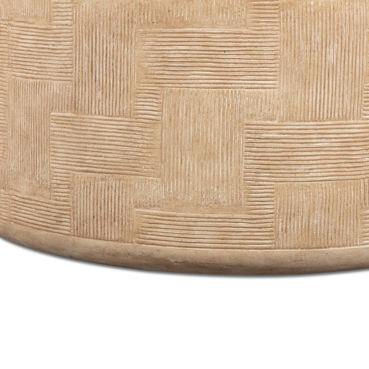 TOV Furniture Suraya Faux Travertine Concrete Rounded Indoor/Outdoor Coffee Table