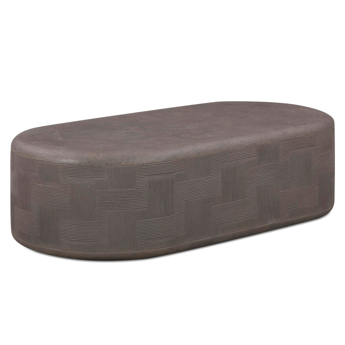 TOV Furniture Suraya Dark Umber Concrete Rounded Indoor/Outdoor Coffee Table