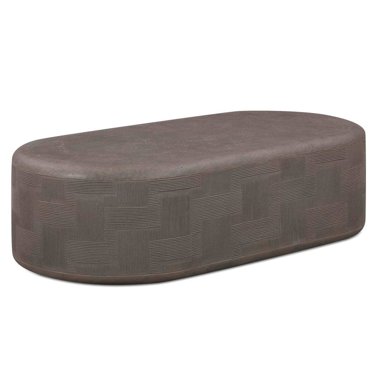 TOV Furniture Suraya Dark Umber Concrete Rounded Indoor/Outdoor Coffee Table