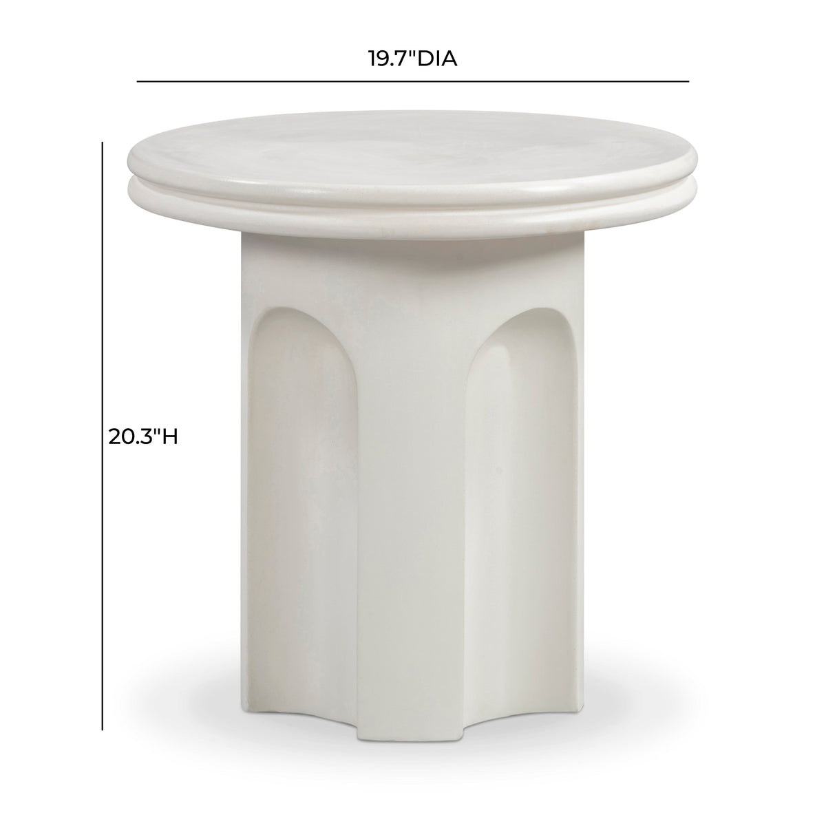TOV Furniture Cassandra Ivory Concrete Indoor/Outdoor Side Table