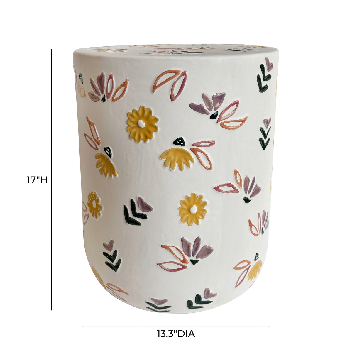 TOV Furniture Ceramic Hand-Painted Floral Indoor/Outdoor Table