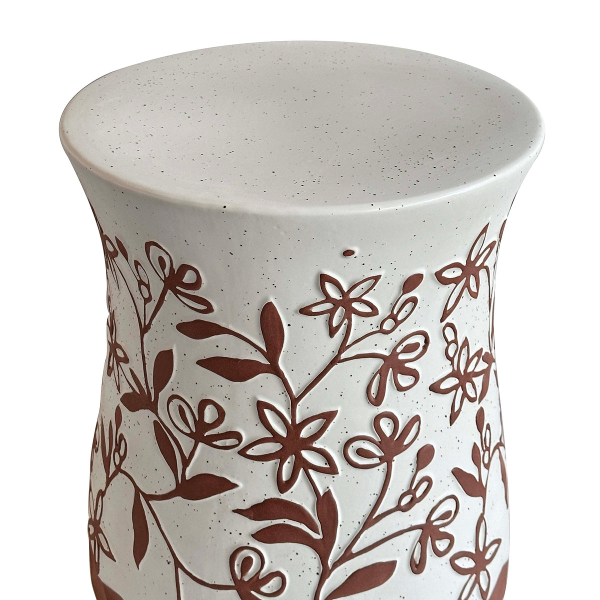 TOV Furniture Ceramic Carved Terracotta Indoor/Outdoor Table