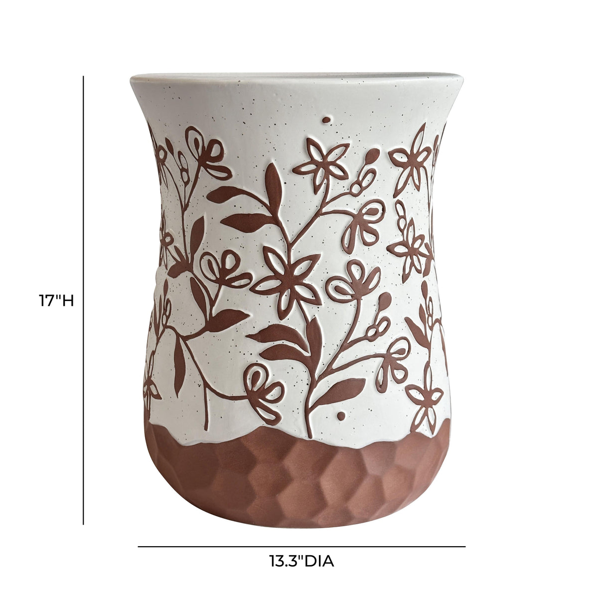 TOV Furniture Ceramic Carved Terracotta Indoor/Outdoor Table