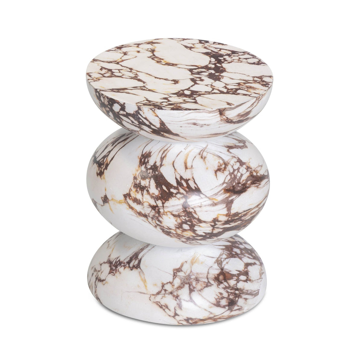 TOV Furniture Pia Red Faux Marble Concrete Indoor/Outdoor Side Table